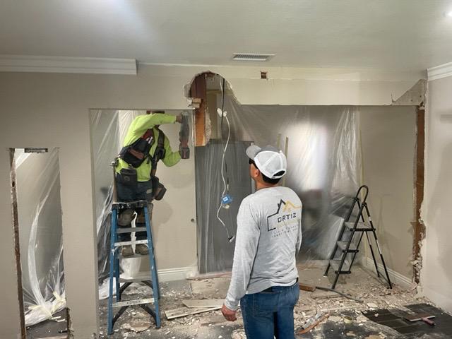 Team doing construction work